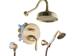 PaulGurkes Duschsystem Unterputz Nostalgie Messing Bronze Retro