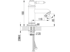 PaulGurkes Nostalgie Wasserhahn Einhandmischer Retro Waschtischbatterie