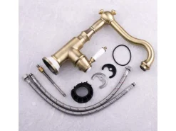 PaulGurkes Nostalgie Wasserhahn Messing Waschtischarmatur Küchenarmatur