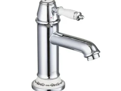 PaulGurkes Nostalgie Wasserhahn Einhandmischer Retro Waschtischbatterie Glänzend