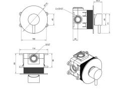 PaulGurkes Regendusche Einhandmischer Unterputz Duscharmatur Box Rund Chrom