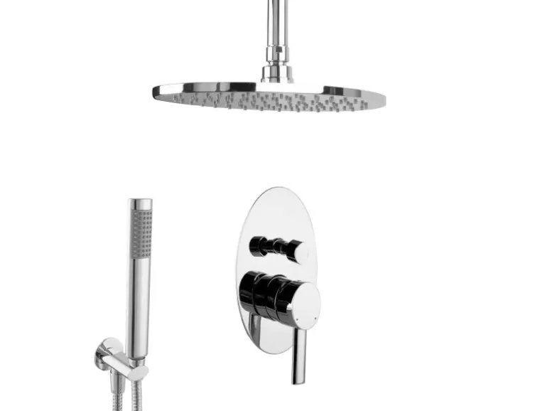 PaulGurkes Regendusche Regenwalddusche unterputz Duschsystem oval Messing Deckeneinbau