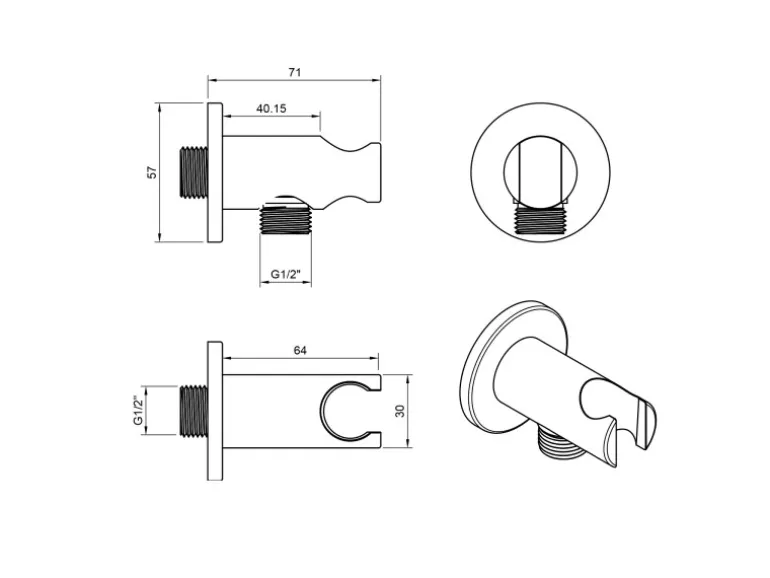 PaulGurkes Regendusche Regenwalddusche unterputz Duschsystem oval Messing Deckeneinbau