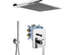 PaulGurkes Regendusche Set Komplett 30cm Regenbrause Einhandmischer Unterputz