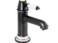 PaulGurkes Schwarze Retro Waschtischarmatur Einhandmischer Bordüre Nostalgie Wasserhahn