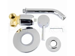 PaulGurkes Unterputz 2 Loch Waschtischarmatur rund Waschtischbatterie