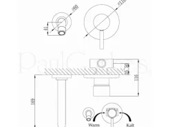 PaulGurkes Unterputz 2 Loch Waschtischarmatur rund Waschtischbatterie