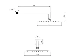 PaulGurkes Unterputz Duschgarnitur 30cm Regenbrause