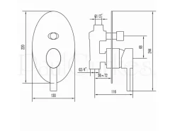 PaulGurkes Unterputz Duschsystem Brausegarnitur Oval Set