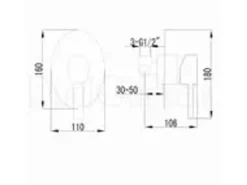 PaulGurkes Waschtischarmatur Waschtischbatterie Oval Einhandmischer 2-Loch Unterputz Armatur