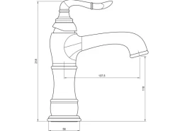 PaulGurkes Waschtischarmatur Nostalgie Rote Bronze Wasserhahn Retro Mischbattarie