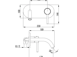 PaulGurkes Waschtischbatterie Waschtischarmatur Mischer Waschtisch-Wandbatterie