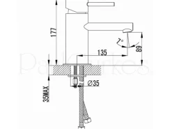PaulGurkes Wasserhahn Einhandmischer oval Waschbeckenarmatur Mischbatterie