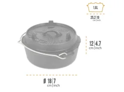 Petromax Dutch Oven FT3 Schwarz mit planem Boden 1,6 l