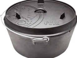 Petromax Dutch Oven FT18-T Schwarz mit planem Boden ca. 17,3 l