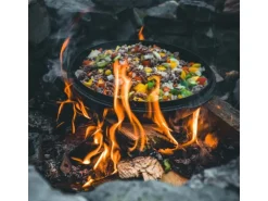 Petromax Dutch Oven Set FT9-T-Scrub Schwarz mit planem Boden 7,5 l Ø 23,9 cm