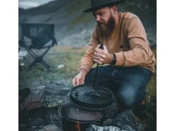 Petromax Dutch Oven Set FT9-T-Scrub Schwarz mit planem Boden 7,5 l Ø 23,9 cm