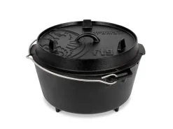 Petromax Dutch Oven Set FT9-Scrub Schwarz mit Standfüßen 7,5 l Ø 23,9 cm