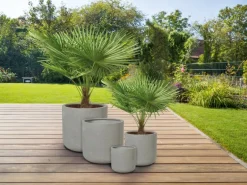 Pflanzgefäß Bargemon Ø 72 cm x 68,5 cm Grau