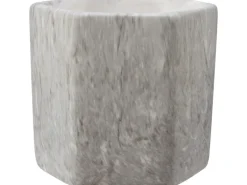 Pflanzgefäß Marmor 8,2 cm x 9 cm x 9 cm Mehrfarbig Steingrau-Braun