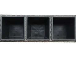 Pflanzkasten mit Rollen Polyrattan Anthrazit-Grau 82 cm x 28 cm x 72 cm