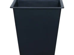 Pflanzkasten mit Rollen Polyrattan Anthrazit-Schwarz 82 cm x 28 cm x 72 cm