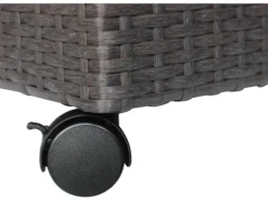 Pflanzkasten mit Rollen Polyrattan Anthrazit-Schwarz 82 cm x 28 cm x 72 cm