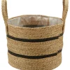 Pflanzkorb Ø 32 cm Natur-Schwarz Seegras
