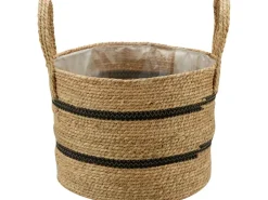 Pflanzkorb Ø 32 cm Natur-Schwarz Seegras