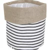 Pflanzkorb Gestreift Baumwolle Ø 15 cm x 15 cm Schwarz-Weiß