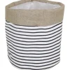 Pflanzkorb Gestreift Baumwolle Ø 20 cm x 20 cm Schwarz-Weiß