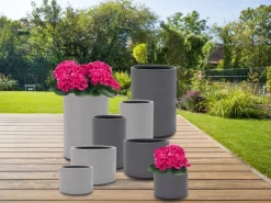 Pflanztopf Fiberstone Grau 48 cm x Ø 33 cm