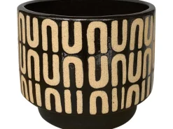Pflanztopf Keramik Ø 14 cm Schwarz-Braun