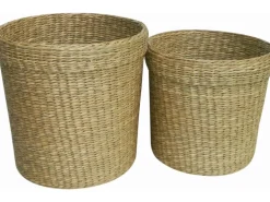 Pflanztopf Seegras mit PET-Einsatz Ø 29 cm x 28 cm Hellbraun