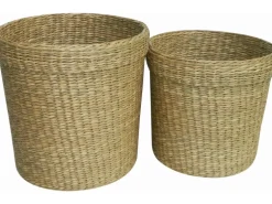 Pflanztopf Seegras mit PET-Einsatz Ø 25,5 cm x 24 cm Hellbraun