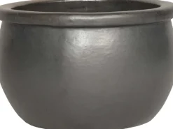 Pflanztopf Terrakotta Glasiert Ø 27 cm x 17 cm Anthrazit