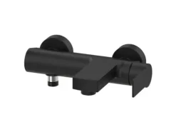 pianura Badewannen-Einhebelmischer Aufputz Giulia mit Brauseanschluss in Schwarz Matt