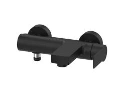 pianura Badewannen-Einhebelmischer Aufputz Giulia mit Brauseanschluss in Schwarz Matt