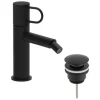 pianura Bidet-Einhebelmischer Stella 5L mit Pop Up Ablaufventil in Schwarz Matt