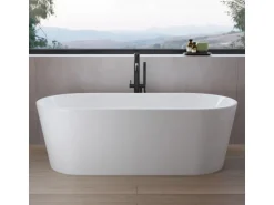 pianura freistehender Wannen-Einhebelmischer Stella Bodenmontage in Schwarz Matt