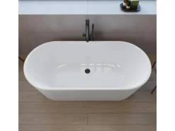 pianura freistehender Wannen-Einhebelmischer Stella Bodenmontage in Schwarz Matt