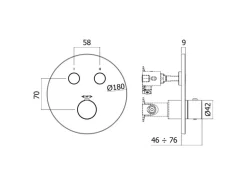 pianura Thermostat Unterputz für 2 Verbraucher Stella Smart Push in Schwarz Matt