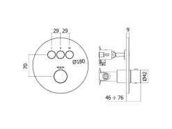 pianura Thermostat Unterputz für 3 Verbraucher Stella Smart Push in Chrom