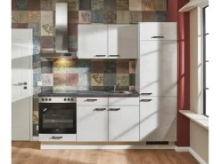 pino Küchenzeile 220 cm Beton Weißgrau Anschlag rechts 1 Geräteschrank