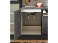 pino Küchenzeile 280 cm Beton Grafitgrau Anschlag L 1 Geräte-. 1 Seitenschrank