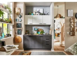 pino Küchenzeile 160 cm Grafit Anschlag links