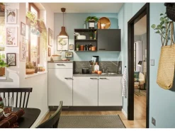 pino Küchenzeile 180 cm Lichtgrau Anschlag links 1 Geräteschrank