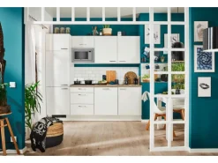 pino Küchenzeile 240 cm Weiß Anschlag links 1 Geräteschrank