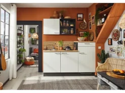 pino Küchenzeile 180 cm Weiß Anschlag rechts 1 Geräteschrank