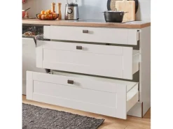 pino Küchenzeile 360cm Kaschmirgrau Matt Anschlag R 1 Geräte-, 1Apothekerschrank